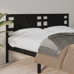 vidaXL Cabecero de cama madera maciza de pino negro 166x4x100 cm