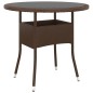 vidaXL Juego comedor jardín 3 pzas ratán sintético marrón
