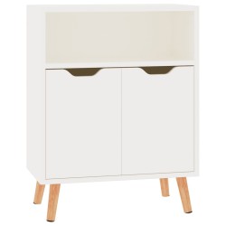 vidaXL Aparador de madera de ingeniería blanco brillo 60x30x72 cm