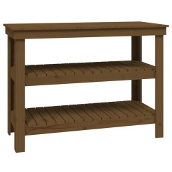 vidaXL Banco de trabajo madera maciza pino marrón miel 110,5x50x80 cm