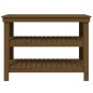 vidaXL Banco de trabajo madera maciza pino marrón miel 110,5x50x80 cm vidaXL Banco de trabajo madera maciza pino marrón miel 110,5x50x80 cm