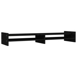 vidaXL Soporte para monitor madera maciza de pino negro 100x27x15 cm