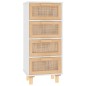 vidaXL Aparador blanco madera pino maciza y ratán natural 40x30x90 cm vidaXL Aparador blanco madera pino maciza y ratán natural 40x30x90 cm
