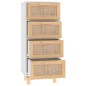 vidaXL Aparador blanco madera pino maciza y ratán natural 40x30x90 cm vidaXL Aparador blanco madera pino maciza y ratán natural 40x30x90 cm
