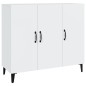 vidaXL Aparador de madera de ingeniería blanco brillo 90x34x80 cm