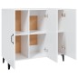 vidaXL Aparador de madera de ingeniería blanco brillo 90x34x80 cm