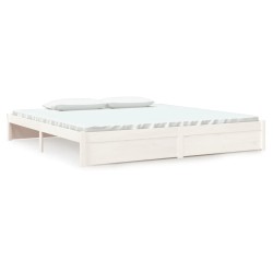vidaXL Estructura de cama madera maciza blanco 200x200 cm