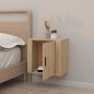 vidaXL Mesita de noche de pared color roble Sonoma 50x30x47 cm vidaXL Mesita de noche de pared color roble Sonoma 50x30x47 cm