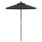 vidaXL Sombrilla de jardín con poste de madera negro 196x231 cm vidaXL Sombrilla de jardín con poste de madera negro 196x231 cm