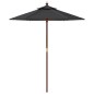 vidaXL Sombrilla de jardín con poste de madera negro 196x231 cm vidaXL Sombrilla de jardín con poste de madera negro 196x231 cm