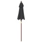 vidaXL Sombrilla de jardín con poste de madera negro 196x231 cm vidaXL Sombrilla de jardín con poste de madera negro 196x231 cm