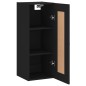 vidaXL Armario de pared madera de ingeniería negro 34,5x34x90 cm