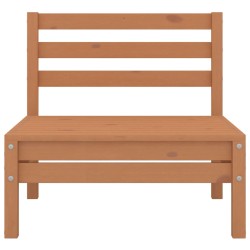 vidaXL Sofá central de jardín marrón miel madera maciza de pino