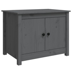 vidaXL Mesa de centro de madera maciza de pino gris 71x49x55 cm
