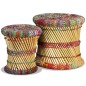 vidaXL Taburetes de bambú 2 unidades con detalles chindi vidaXL Taburetes de bambú 2 unidades con detalles chindi