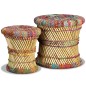vidaXL Taburetes de bambú 2 unidades con detalles chindi vidaXL Taburetes de bambú 2 unidades con detalles chindi