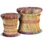 vidaXL Taburetes de bambú 2 unidades con detalles chindi vidaXL Taburetes de bambú 2 unidades con detalles chindi