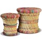 vidaXL Taburetes de bambú 2 unidades con detalles chindi vidaXL Taburetes de bambú 2 unidades con detalles chindi