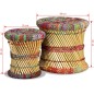 vidaXL Taburetes de bambú 2 unidades con detalles chindi vidaXL Taburetes de bambú 2 unidades con detalles chindi