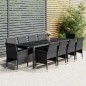 vidaXL Juego de comedor de jardín 11 piezas ratán sintético gris vidaXL Juego de comedor de jardín 11 piezas ratán sintético gris
