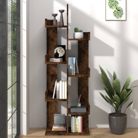 vidaXL Estantería madera contrachapada roble ahumado 48x25,5x140 cm