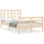 vidaXL Estructura de cama de matrimonio con cabecero madera maciza vidaXL Estructura de cama de matrimonio con cabecero madera maciza
