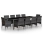vidaXL Juego de comedor de jardín 11 piezas ratán sintético gris vidaXL Juego de comedor de jardín 11 piezas ratán sintético gris