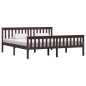 vidaXL Estructura de cama madera maciza pino marrón oscuro 180x200 cm vidaXL Estructura de cama madera maciza pino marrón oscuro 180x200 cm