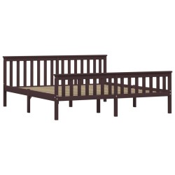 vidaXL Estructura de cama madera maciza pino marrón oscuro 180x200 cm 