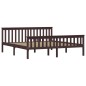 vidaXL Estructura de cama madera maciza pino marrón oscuro 180x200 cm vidaXL Estructura de cama madera maciza pino marrón oscuro 180x200 cm