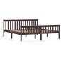 vidaXL Estructura de cama madera maciza pino marrón oscuro 180x200 cm vidaXL Estructura de cama madera maciza pino marrón oscuro 180x200 cm