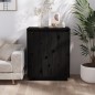 vidaXL Aparador de madera maciza de pino negro 60x34x75 cm vidaXL Aparador de madera maciza de pino negro 60x34x75 cm