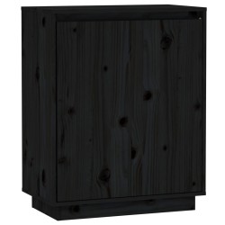 vidaXL Aparador de madera maciza de pino negro 60x34x75 cm