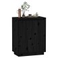vidaXL Aparador de madera maciza de pino negro 60x34x75 cm vidaXL Aparador de madera maciza de pino negro 60x34x75 cm