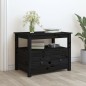 vidaXL Mesa de centro de madera maciza de pino negro 71x49x55 cm vidaXL Mesa de centro de madera maciza de pino negro 71x49x55 cm