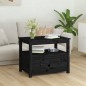 vidaXL Mesa de centro de madera maciza de pino negro 71x49x55 cm vidaXL Mesa de centro de madera maciza de pino negro 71x49x55 cm
