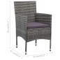 vidaXL Juego de comedor de jardín 11 piezas ratán sintético gris vidaXL Juego de comedor de jardín 11 piezas ratán sintético gris
