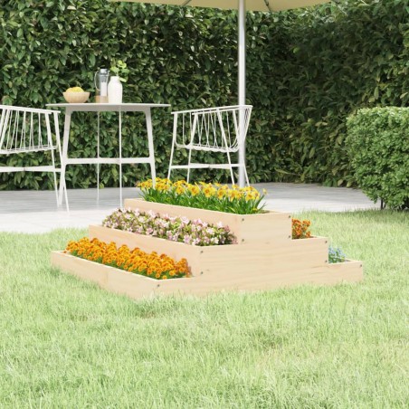 vidaXL Jardinera de madera maciza de pino 80x80x27 cm