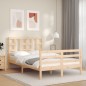 vidaXL Estructura de cama de matrimonio con cabecero madera maciza vidaXL Estructura de cama de matrimonio con cabecero madera maciza