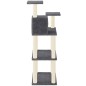 vidaXL Rascador para gatos con postes de sisal gris oscuro 119 cm vidaXL Rascador para gatos con postes de sisal gris oscuro 119 cm