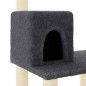 vidaXL Rascador para gatos con postes de sisal gris oscuro 119 cm vidaXL Rascador para gatos con postes de sisal gris oscuro 119 cm