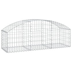 vidaXL Cesta de gaviones forma arco hierro galvanizado 150x50x40/60 cm