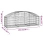 vidaXL Cesta de gaviones forma arco hierro galvanizado 150x50x40/60 cm vidaXL Cesta de gaviones forma arco hierro galvanizado 150x50x40/60 cm