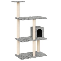 vidaXL Rascador para gatos con postes de sisal gris claro 119 cm