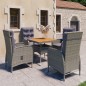 vidaXL Muebles de jardín 5 piezas ratán sintético gris madera acacia vidaXL Muebles de jardín 5 piezas ratán sintético gris madera acacia
