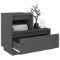 vidaXL Mesita de noche madera maciza de pino gris 60x34x51 cm vidaXL Mesita de noche madera maciza de pino gris 60x34x51 cm