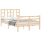 vidaXL Estructura de cama de matrimonio con cabecero madera maciza vidaXL Estructura de cama de matrimonio con cabecero madera maciza