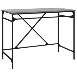 vidaXL Escritorio hierro madera contrachapada gris Sonoma 100x50x75 cm