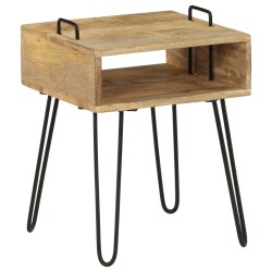 vidaXL Mesita de noche madera maciza de mango 40x34x47 cm