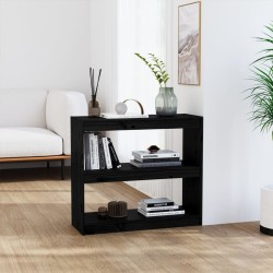 vidaXL Estantería/divisor de espacios madera pino negro 80x30x71,5 cm